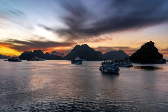 Hạ Long Bay, Vietnam - April 10, 2026: Lan Ha bay is the UNESCO World Heritage Site, it is a beautiful natural wonder in Ha long Bay northern Vietnam