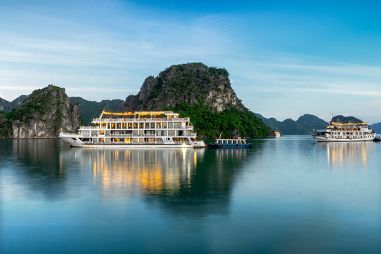 Hạ Long Bay, Vietnam - April 10, 2026: Lan Ha bay is the UNESCO World Heritage Site, it is a beautiful natural wonder in Ha long Bay northern Vietnam