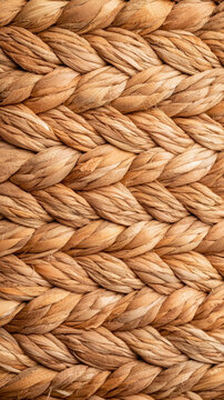 Braided fiber texture woven pattern natural rope close up rustic background