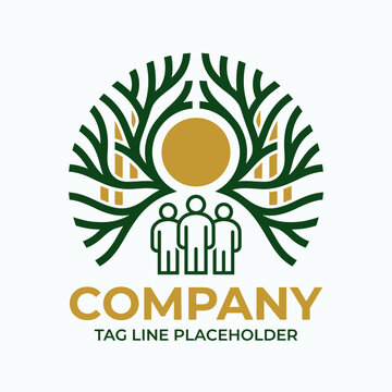 Tree of life community family logo.