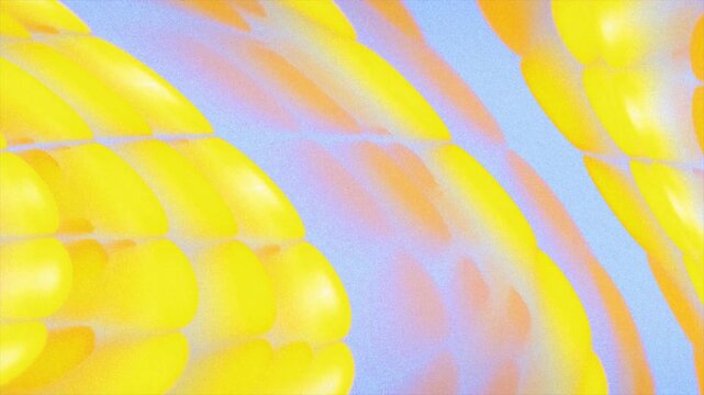 Bright yellow soft 3D bubbles shifting organically. Macro biological cell concept or vibrant pop art abstract texture.