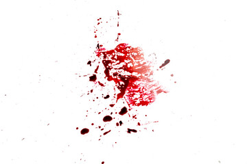 Obraz na płótnie Canvas Abstract red blood splatter and paint drops on a black background. Halloween concept