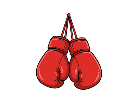 Pair of red boxing gloves