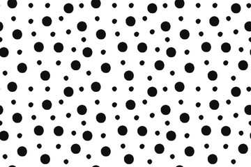 Minimal Black Polka Dot Seamless Pattern on White Background Modern Classic Monochrome Textile Print Design © Olena