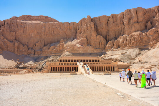The mortuary temple of Quinn Hatshepsut located opposite the city of Luxor, Egypt.