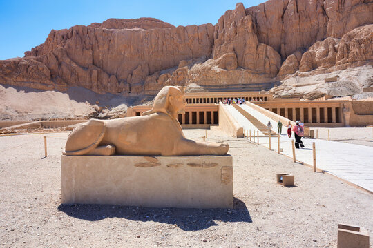 The mortuary temple of Quinn Hatshepsut located opposite the city of Luxor, Egypt.