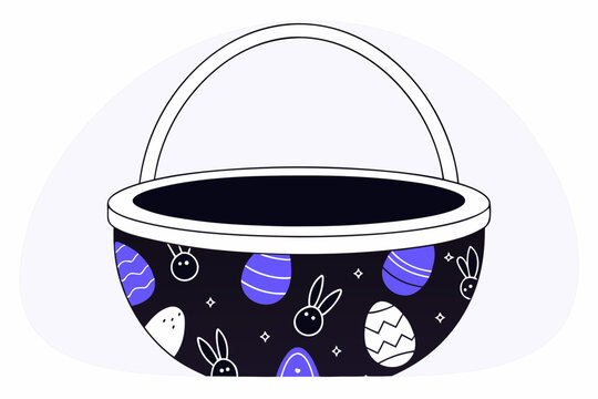 Create a festive Easter basket with bunny and egg decorations