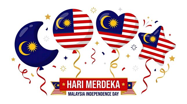 Hari merdeka malaysia independence day celebration illustration