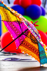 colorful umbrella at a festival  © Richard