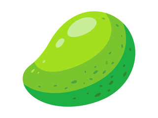 Vector illustration of a shiny green mango with smooth surface and vibrant color isolated on white background highlighting tropical fruits freshness and appealing look in a simple artistic style © MDSafwan