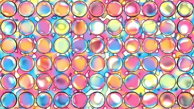 Colorful Iridescent Anime Themed Bubble Grid Animated Abstract Background