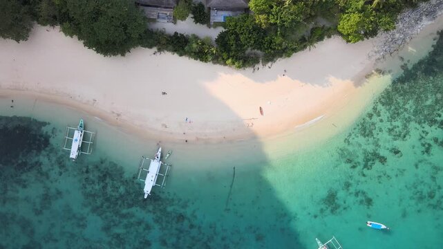 Birds eye view tropical beach in El Nido, Philippines