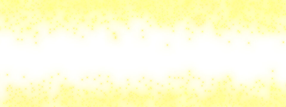 Glittering golden dust frame on a transparent background. Sparkling light particles with magical glow effect for Christmas, festive party and luxury design. PNG image