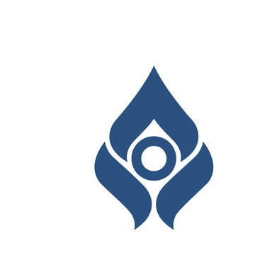 Abstract blue logo with circle and curves