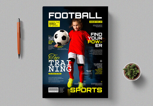 Football Sports Cover Magazine Template