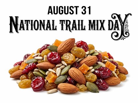 National Trail Mix Day August 31 Nuts Dried Fruit Pile