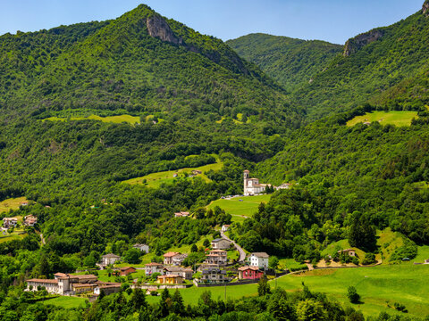 Mountain landscape at summer near Sovere, in Bergamo province, Italy