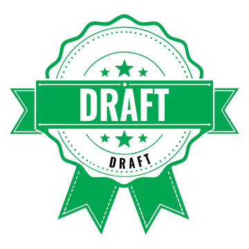 green draft stamp sign with grunge texture
