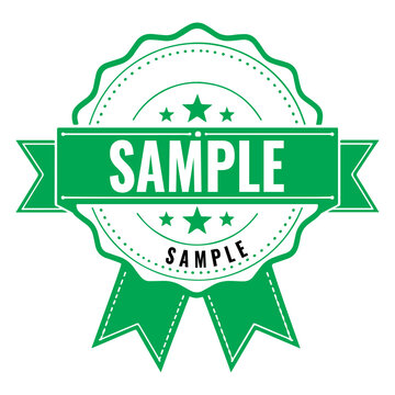 green sample stamp sign with grunge texture