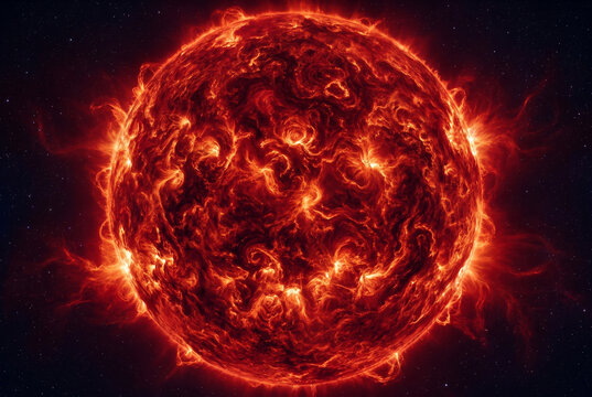 Red supergiant star surrounded by turbulent plasma