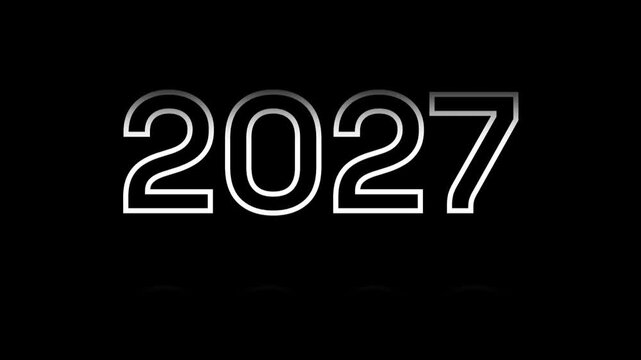 2000 to 2027 Happy New Year counter animation, 2027 Rolling numbers on black background for New Year celebration, new year countdown, happy new year loading, 2027 transition motion graphics