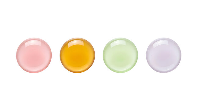 Colorful gel spheres isolated on transparent background design.