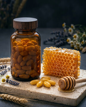 Royal Jelly Capsules with Natural Honeycomb.