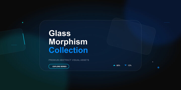 Glassmorphism ui dashboard interface element template with dashboard on transparent background