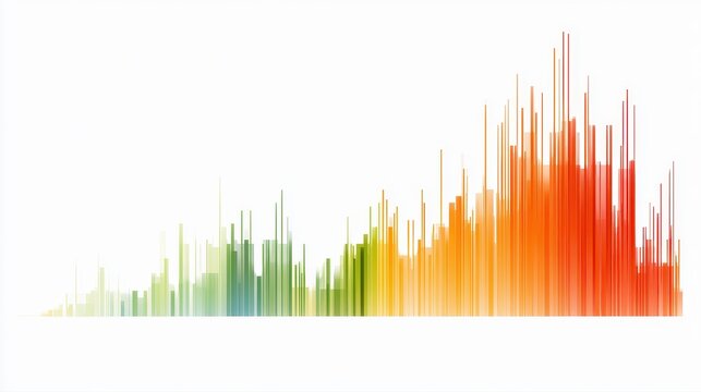 A transparent heat map chart clipart, data density visualization element, modern style, vibrant hues, isolated on white background.