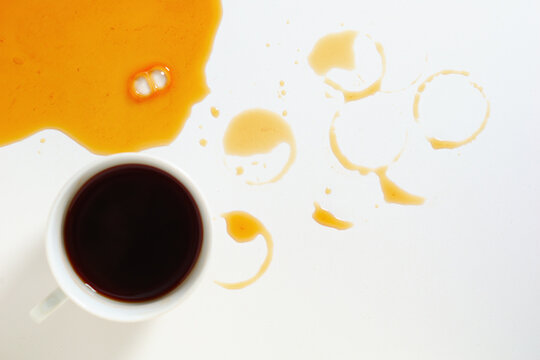 Spilled Coffee Cup and Stains