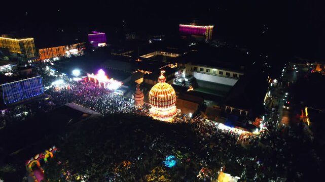 Rathotsava, Chariot, Ananthapadmanabha Temple, Perdoor Temple, Udupi, Drone view