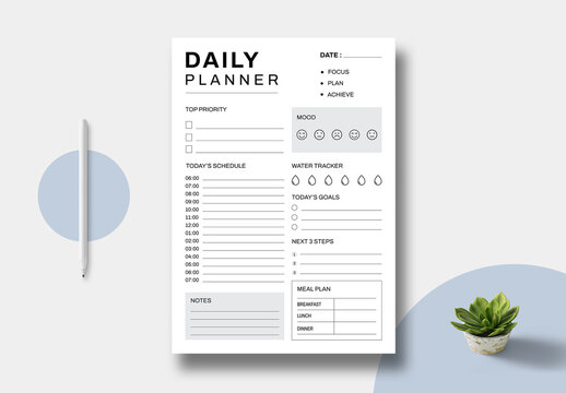 Daily Planner Template Layout