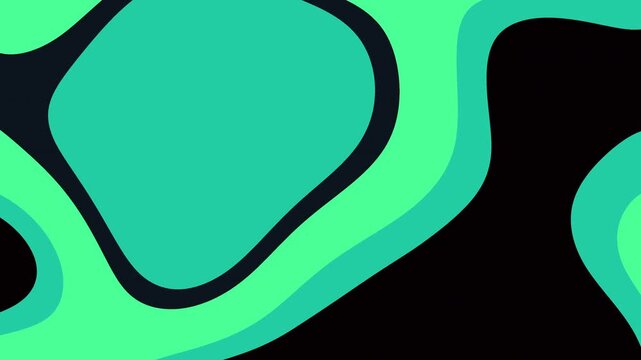 Abstract Green and Black Fluid Morphing Waves Motion Background