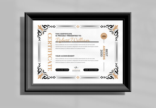 Certificate Template Layout