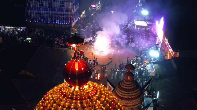 Rathotsava, Chariot, Ananthapadmanabha Temple, Perdoor Temple, Udupi, Drone view