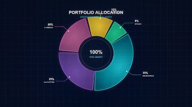 Market segmentation treemap chart with percentage breakdown