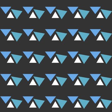 Minimal Blue and White Triangle Seamless Pattern on Dark Gray