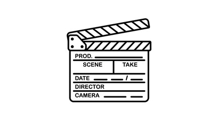 Naklejka premium Film production scene take slate clapperboard with blank fields.