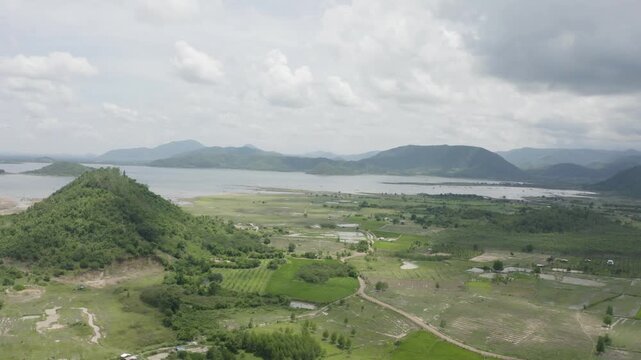 4k Drone Footage - Rice Farms, Mountains, and Lakes of the Central Highlands of Vietnam.  