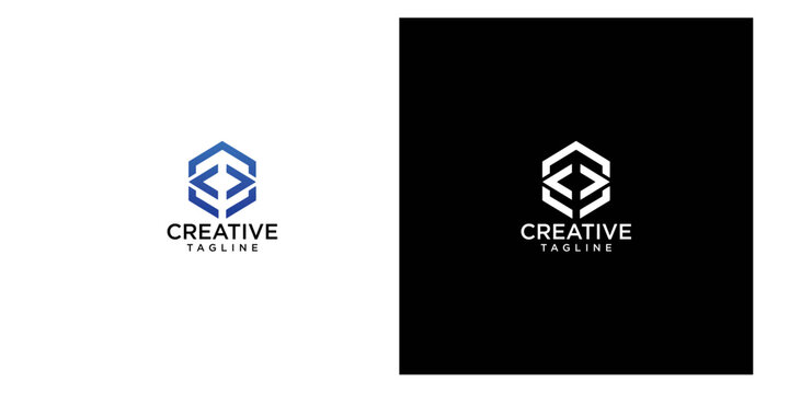 Abstract Coding Bracket Hexagon Cube Tech Logo Template for Developer Software Engineering Brand

