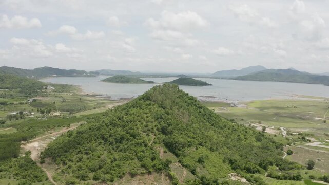 4k Drone Footage - Rice Farms, Mountains, and Lakes of the Central Highlands of Vietnam.  