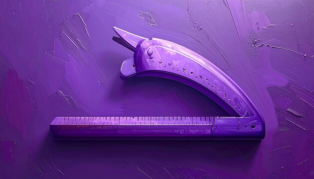 Vintage Metal Saw Blade on Purple Background.