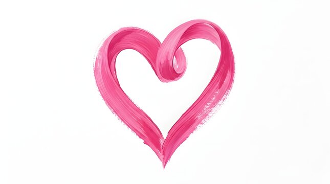 A hand drawn pink heart illustration isolated on a white background for breast cancer awareness month design projects