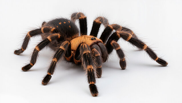 Pumpkin Patch Tarantula Isolated on Seamless White Background