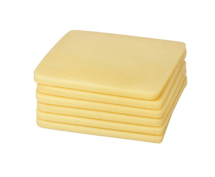 Stacked Yellow Foam Padding Sheets with Smooth Surface Displayed Together transparent background