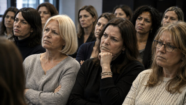 Attentive audience listening during a business seminar with focused professionals in a corporate training session