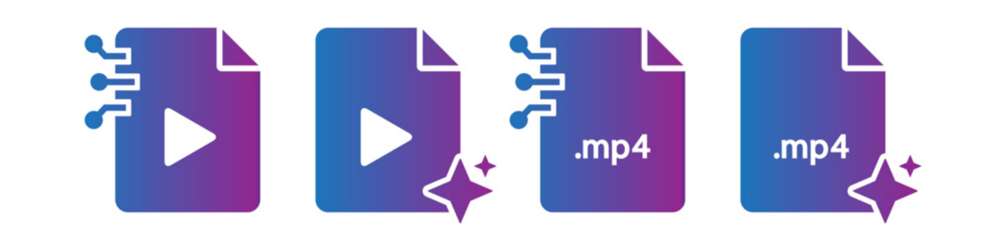 Ai video file generate icon illustration