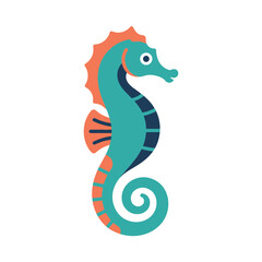 Fototapeta premium A colorful flat vector illustration of a small sea creature