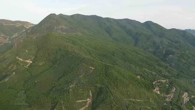 4k drone footage.  Beautiful mountains near Quy Nhon, Vietnam.  