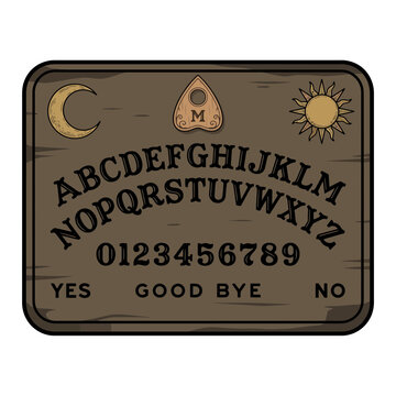 Vintage Wooden Spirit Board with Planchette for Divination Rituals